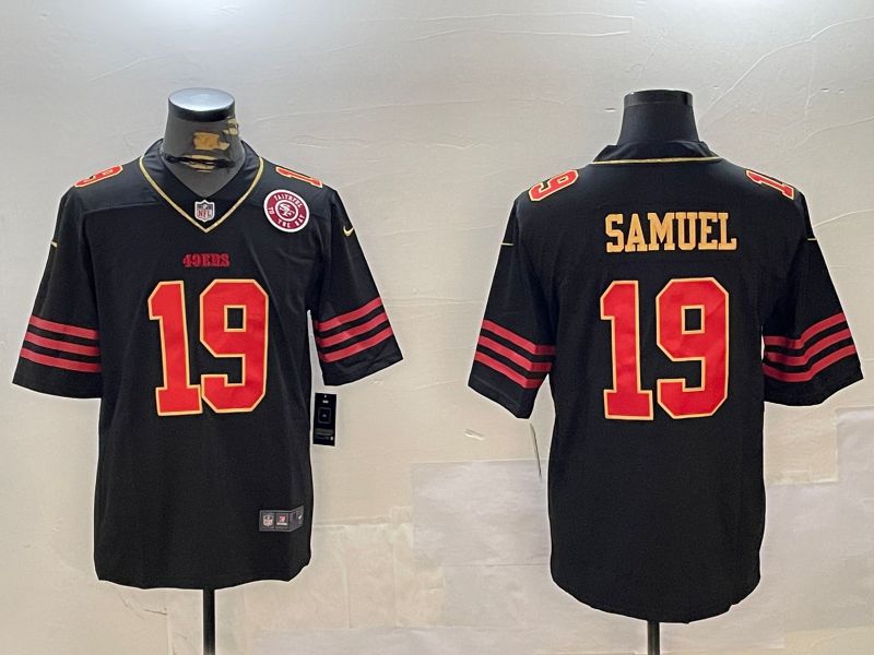 Men San Francisco 49ers #19 Samuel Black Gold 2024 Nike Limited NFL Jersey style 12303